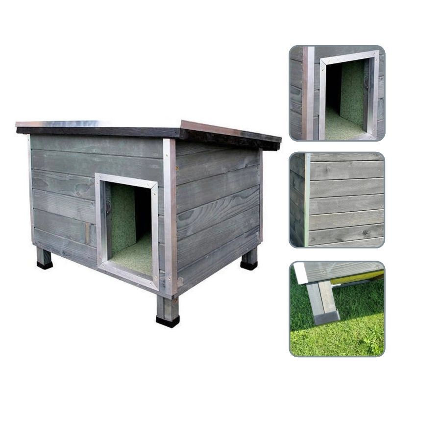 TK-Pet Nevada Casota de Madeira Cinzenta para c&atilde;es, , large Imagem n&uacute;mero 4