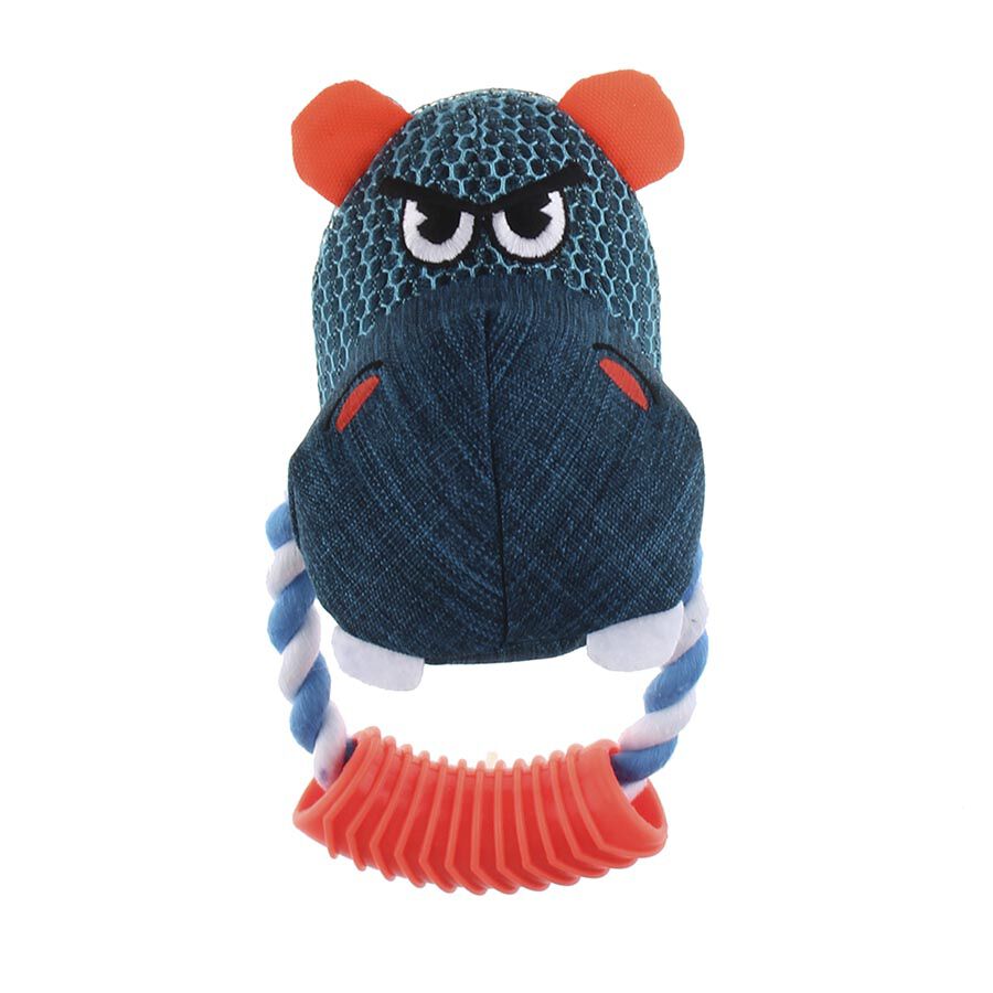 Wow Gum Angry Hippo peluche com anel de corda para c&atilde;es, , large Imagem n&uacute;mero 1