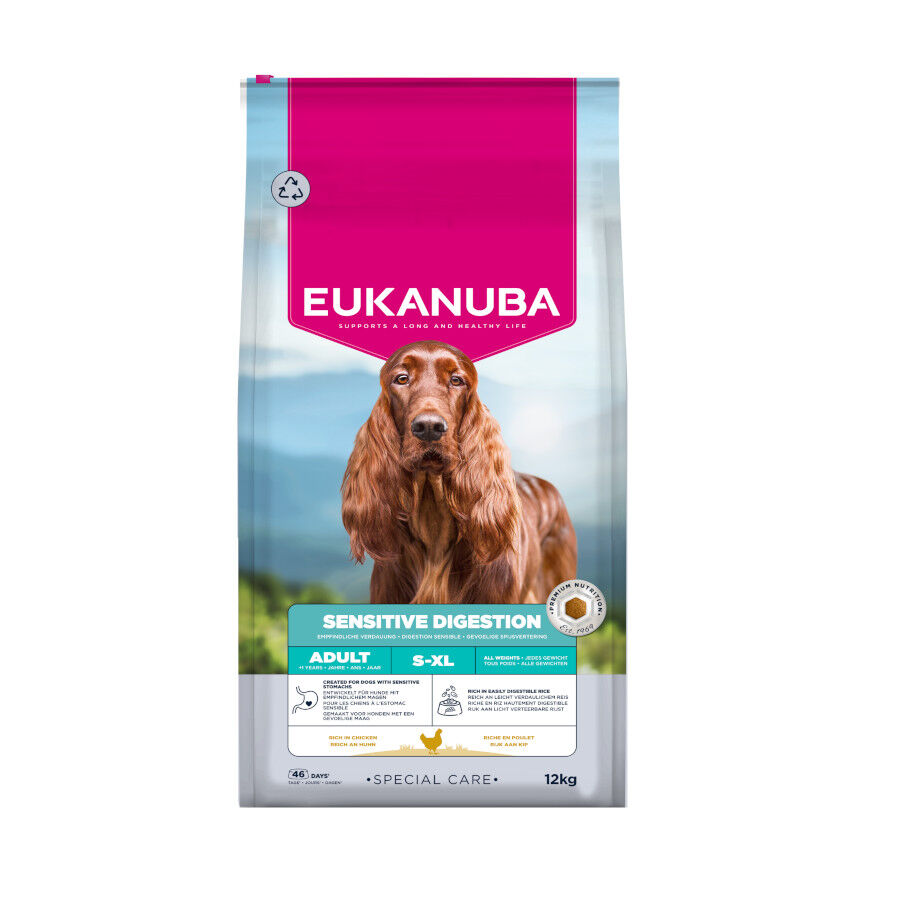 12 kg Eukanuba Sensitive Digestion Aves ra&ccedil;&atilde;o para c&atilde;es, , large Imagem n&uacute;mero 1