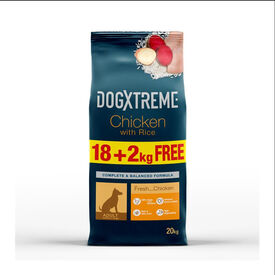 20 kg (18 + 2 kg gratis!) Dogxtreme Adult Frango e Arroz ração para cães