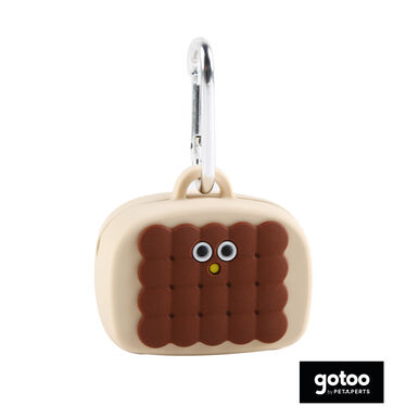 Gotoo Porta-sacos de silicone castanho para cães