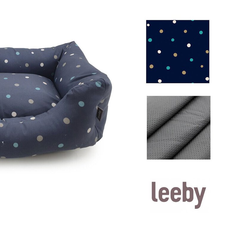 Leeby Cama azul com bolinhas para cães,  Imagem número 3 Leeby Cama azul com bolinhas para cães, , large Imagem número 3