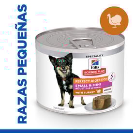 Hill's Science Plan Adult Small y Mini Perfect Digestion Mousse de Peru em lata para cães 
