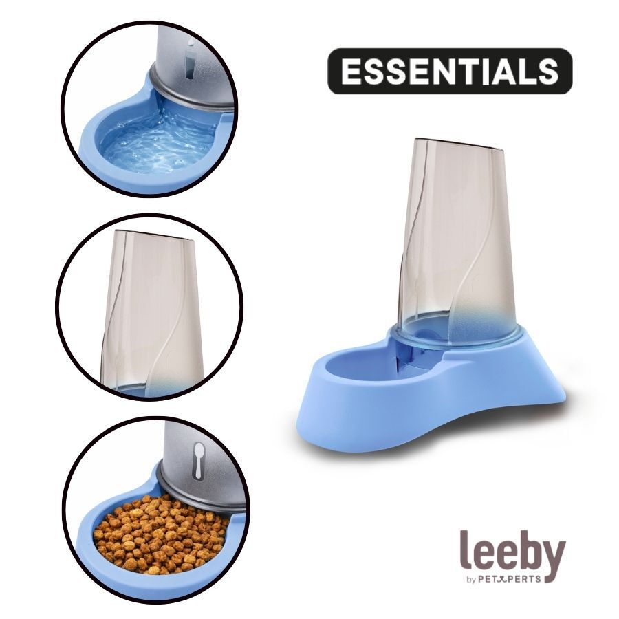 Leeby Dispensador 2 em 1 Azul de Ra&ccedil;&atilde;o e &Aacute;gua para c&atilde;es e gatos, , large Imagem n&uacute;mero 4