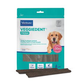 Virbac Snacks Dent&aacute;rios Veggiedent Fresh para c&atilde;es de ra&ccedil;a grande