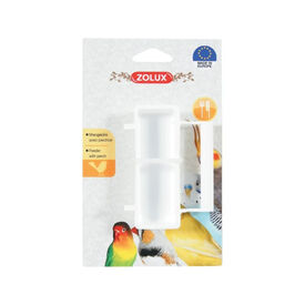 Zolux Comedor Rectangular com Trapézio Branco para periquitos