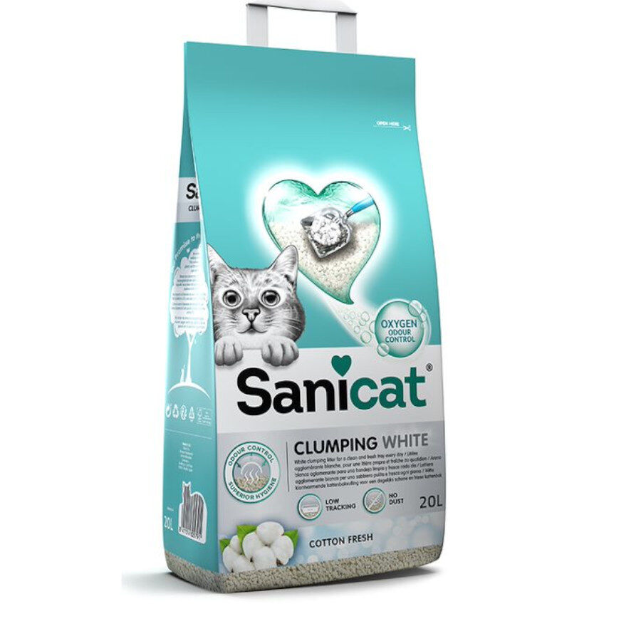 20 L Sanicat Cotton Fresh Areia Branca Aglomerante para gatos, , large Imagem n&uacute;mero 1