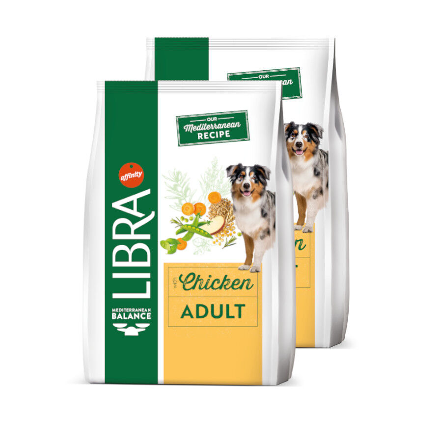 2 x 14 kg Libra Adult Frango ra&ccedil;&atilde;o para c&atilde;es Pack poupan&ccedil;a!, , large Imagem n&uacute;mero 1