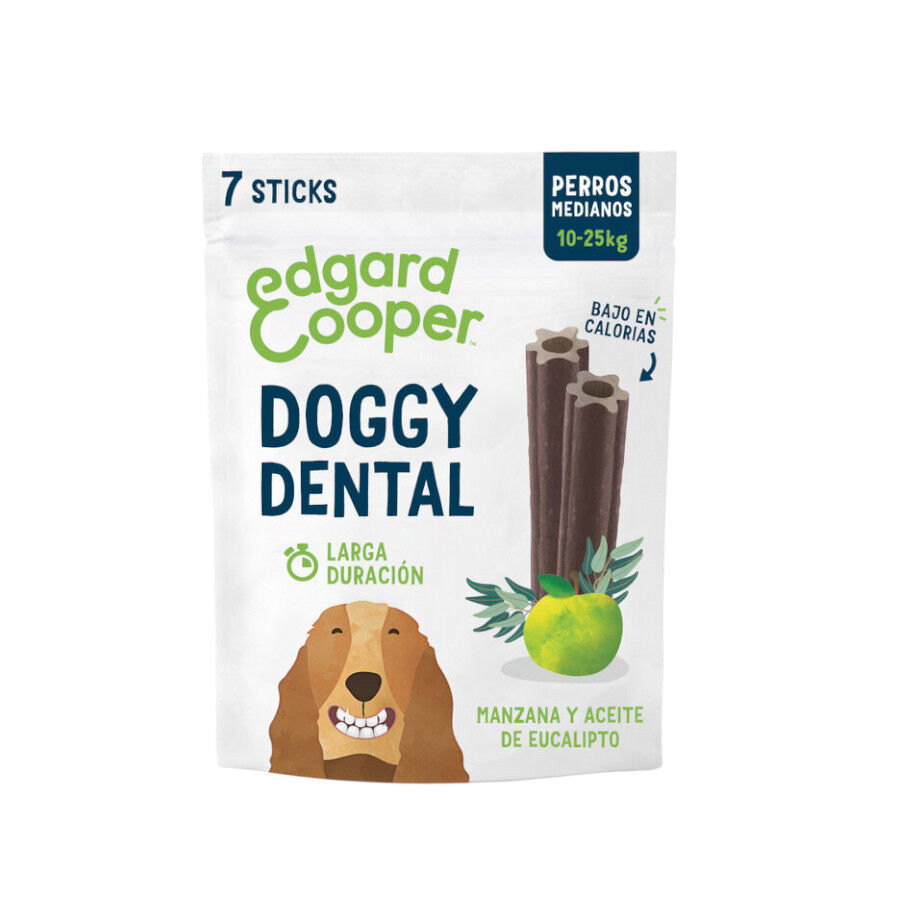 7 sticks Edgard y Cooper snacks dent&aacute;rios Adult Medium ma&ccedil;&atilde; e eucalipto para c&atilde;es, , large Imagem n&uacute;mero 1
