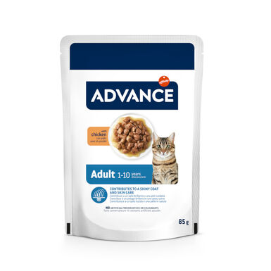 Advance Adult Bocaditos com Frango em Saqueta em molho para gatos