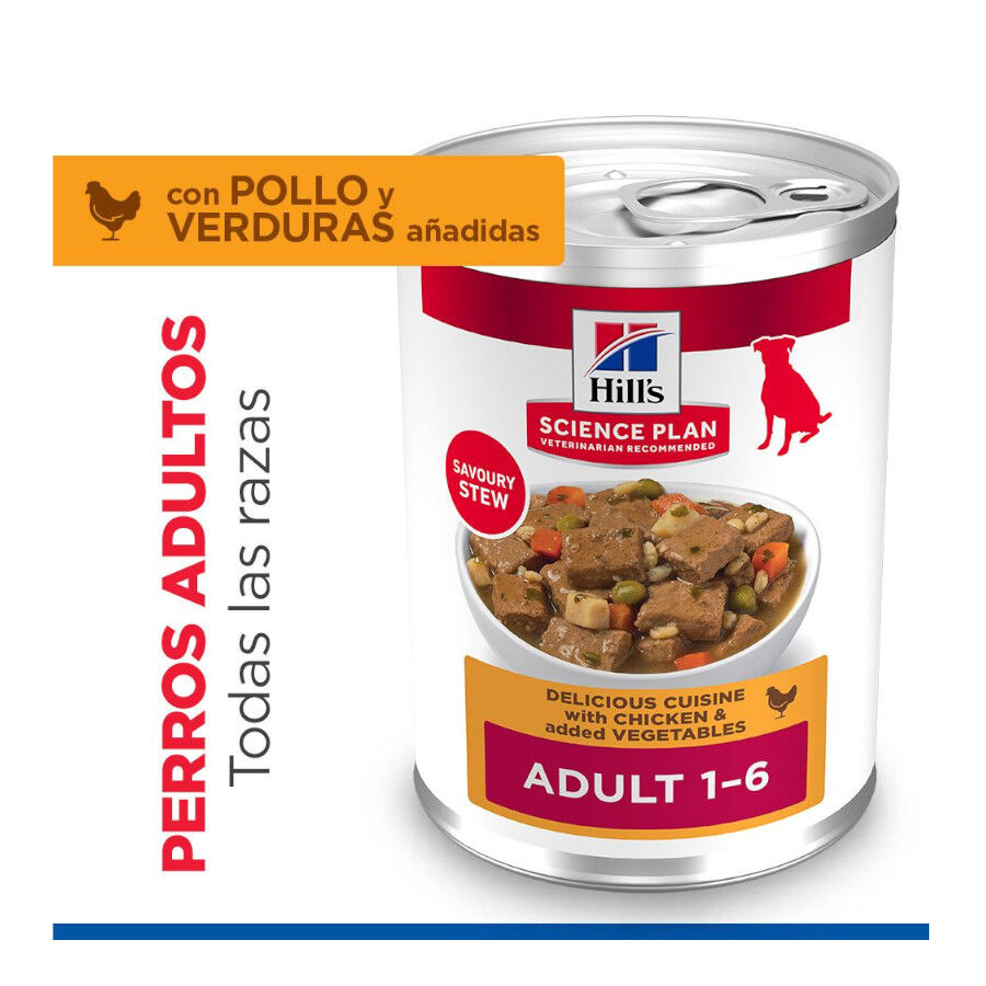 363 g Hill's Science Plan Adult Comida h&uacute;mida de Frango e Legumes para c&atilde;es, , large Imagem n&uacute;mero 2