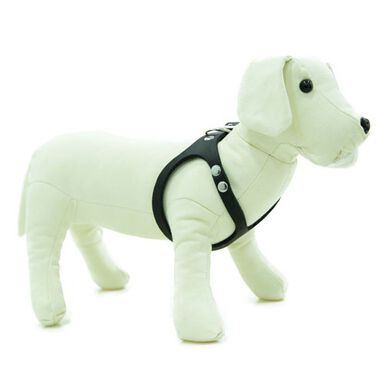 TK-Pet Namur Peitoral de Couro Preto para cães