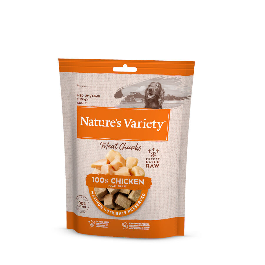 50 g Nature's Variety Meat Chunks Frango Liofilizado para c&atilde;es, , large Imagem n&uacute;mero 1