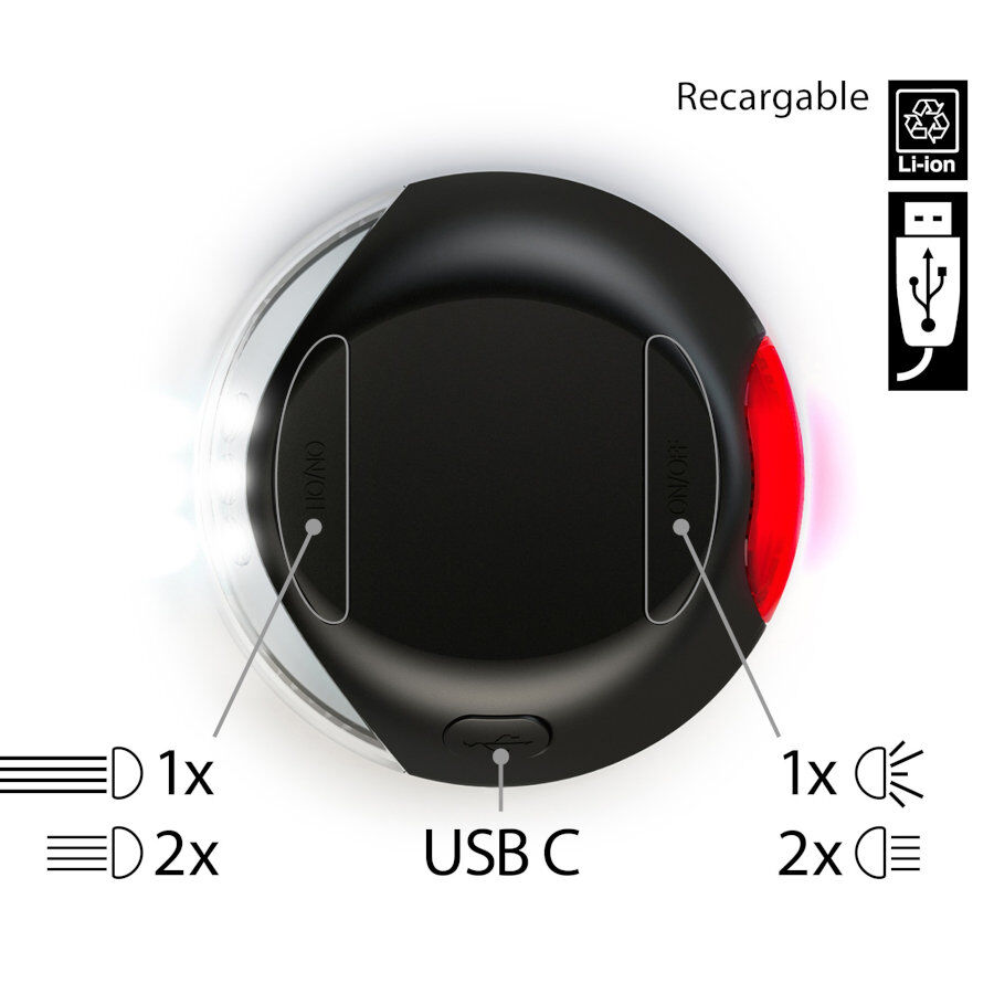 Flexi Lanterna de Luz Led Preta para trelas de c&atilde;es, , large Imagem n&uacute;mero 2