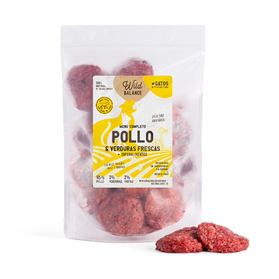 1 kg Wild Balance BARF Frango com Legumes Frescos alimenta&ccedil;&atilde;o natural congelada para gatos, , large Imagem n&uacute;mero 1