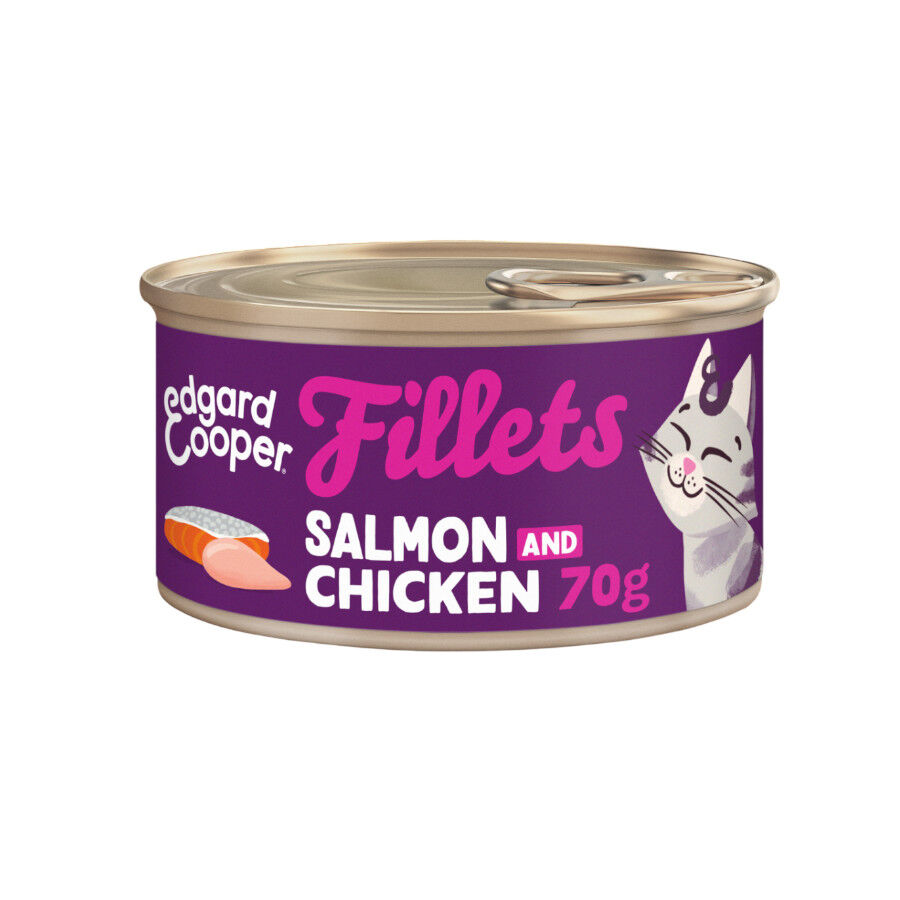 70 g Edgard & Cooper Filetes de Salm&oacute;n y Pollo Lata para gatos, , large Imagem n&uacute;mero 1