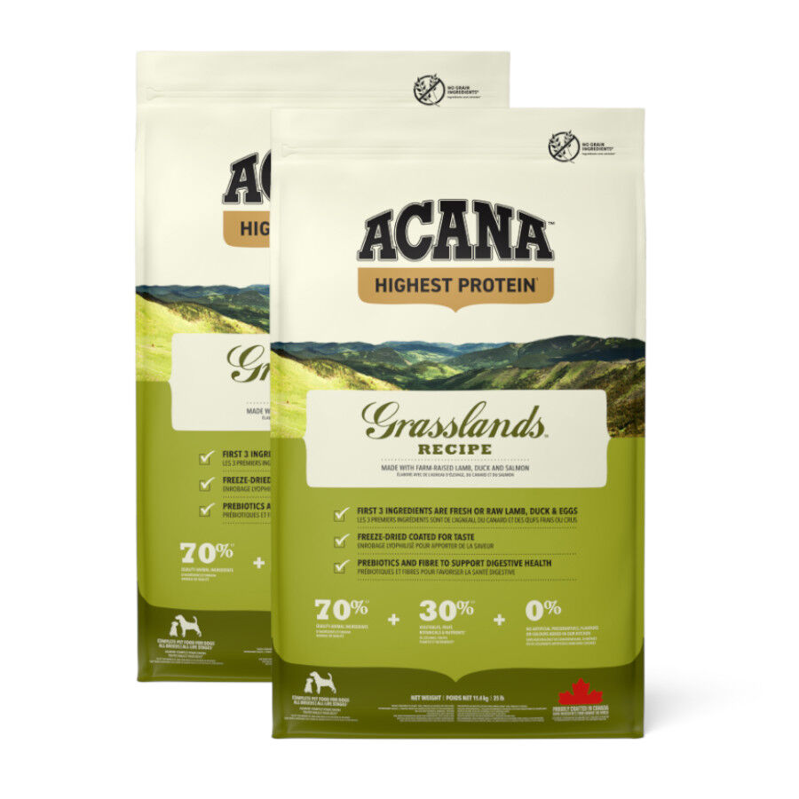 2 x 11.4 kg Acana Grasslands Borrego Ra&ccedil;&atilde;o para c&atilde;es Pack poupan&ccedil;a!, , large Imagem n&uacute;mero 1