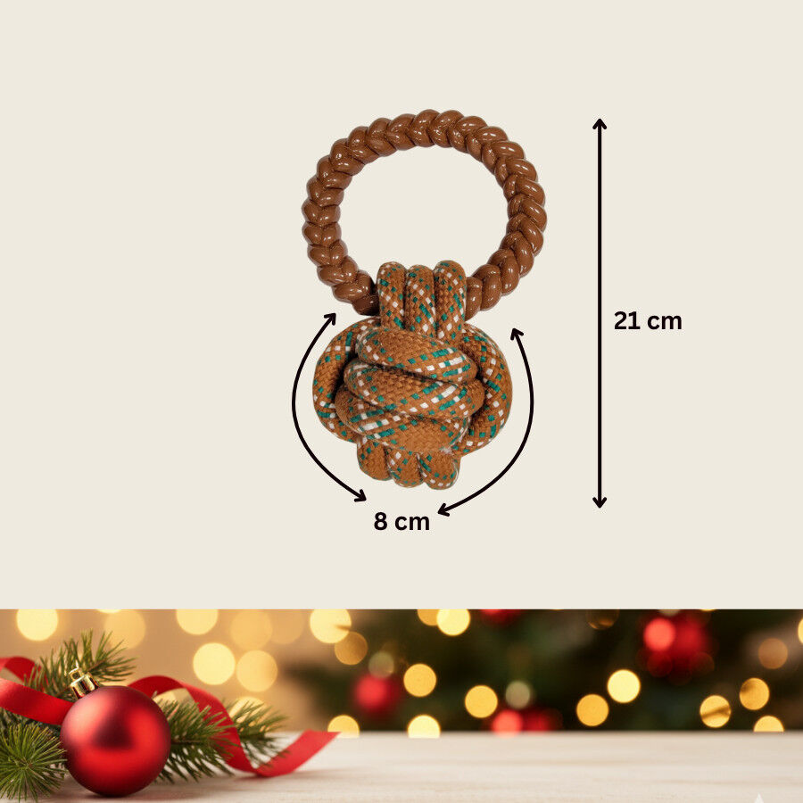 Wonder Christmas Bola com Corda e Mordedor Natal&iacute;cio para C&atilde;es, , large Imagem n&uacute;mero 4