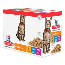 Hill's Science Plan Adult Frango, Peixe Azul e Carne em Molho para Gatos