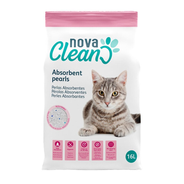 16 L Nova Clean Areia Sílica Pérolas Absorventes para gatos,  Imagem número 1 16 L Nova Clean Areia Sílica Pérolas Absorventes para gatos, , large Imagem número 1