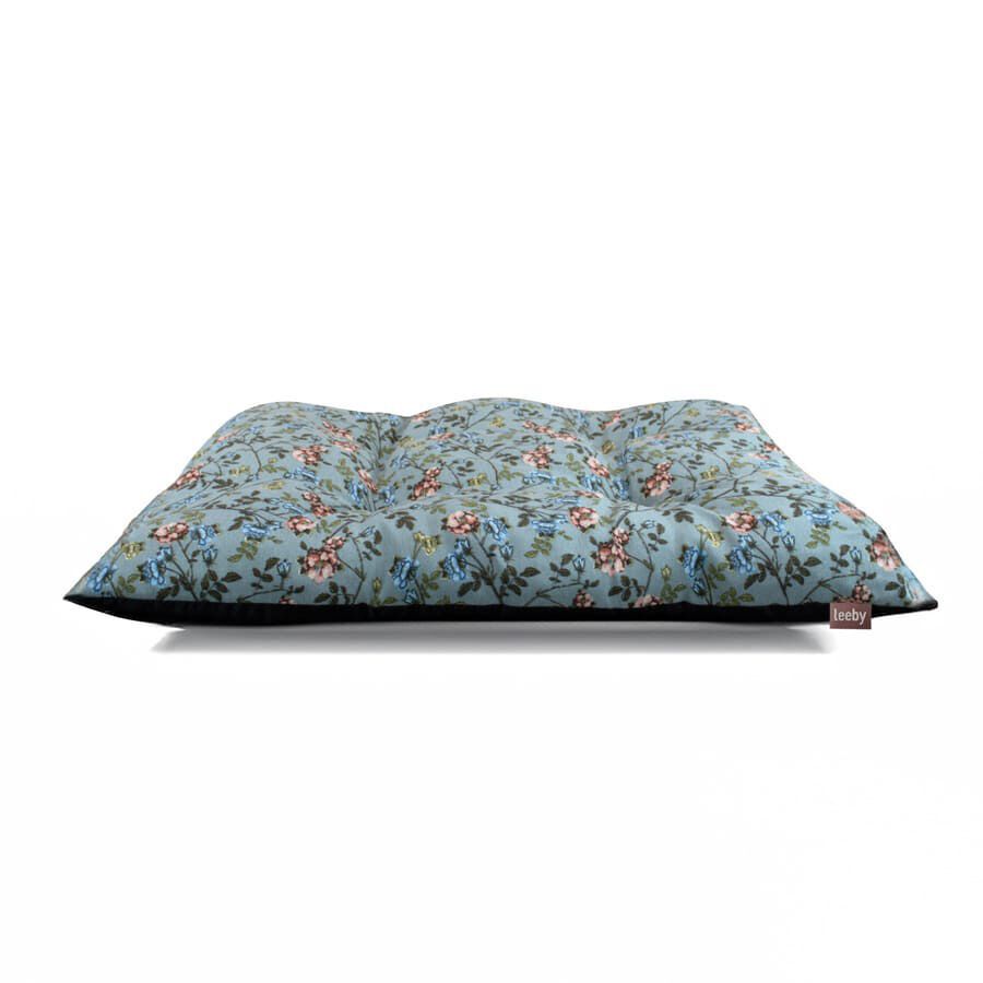 Leeby Almofada Acolchoada Turquesa com Flores para c&atilde;es, , large Imagem n&uacute;mero 1