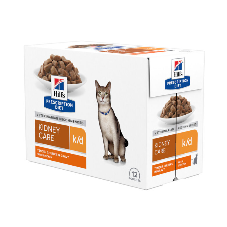 12 saquetas x 85 g Hill's Prescription Diet Kidney Care Frango saqueta para gatos,  Imagem número 1 12 saquetas x 85 g Hill's Prescription Diet Kidney Care Frango saqueta para gatos, , large Imagem número 1