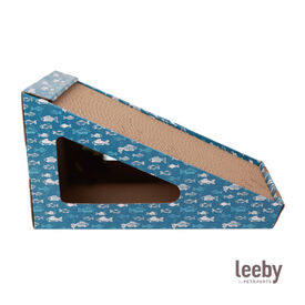 Leeby Walter arranhador de cartão horizontal com bola e estampado de peixes para gatos