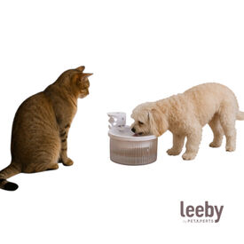 Leeby Fonte de &Aacute;gua Sem Fios Branca para c&atilde;es e gatos