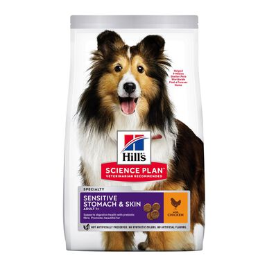 Hill's Science Plan Sensitive Stomach y Skin Adult Frango ração para cães