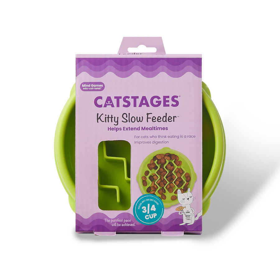 Catstages Cat Fun Comedouro Anti-Voracidade Verde para gatos, , large Imagem n&uacute;mero 7