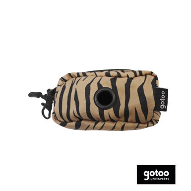 Gotoo Porta-sacos estampado tigre castanho para cães