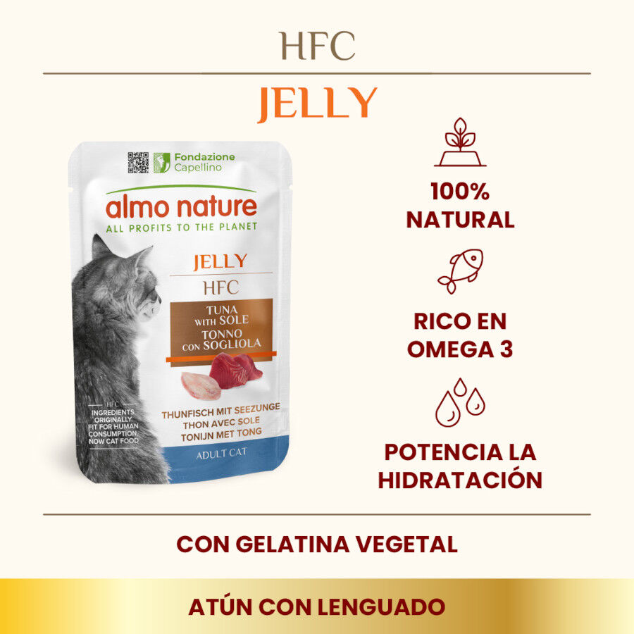 55 g  Almo Nature HFC Atum com Linguado em sach&ecirc; de gelatina para gatos, , large Imagem n&uacute;mero 2