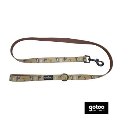 Gotoo Trela estampada castanha para cães