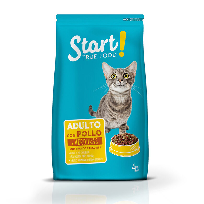 4 kg Start Adulto Frango e Legumes ração para gatos,  Imagem número 1 4 kg Start Adulto Frango e Legumes ração para gatos, , large Imagem número 1