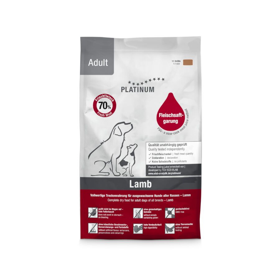 2 x 5 kg Platinum Adult Borrego ra&ccedil;&atilde;o para c&atilde;es Pack poupan&ccedil;a!, , large Imagem n&uacute;mero 1