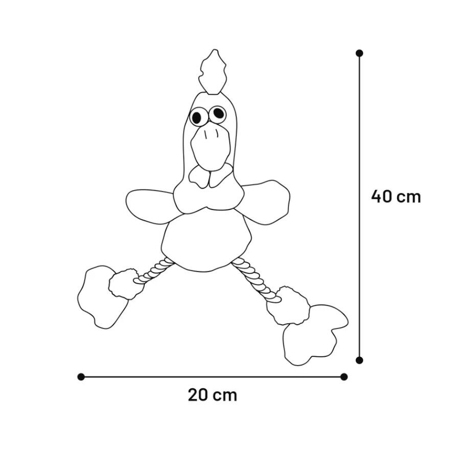 Flamingo Malita Galo de Peluche com Corda para c&atilde;es, , large Imagem n&uacute;mero 2