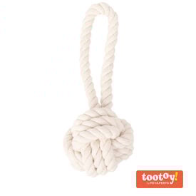 Tootoy! Pull Natural Rope Ball bola com corda e pega para cães