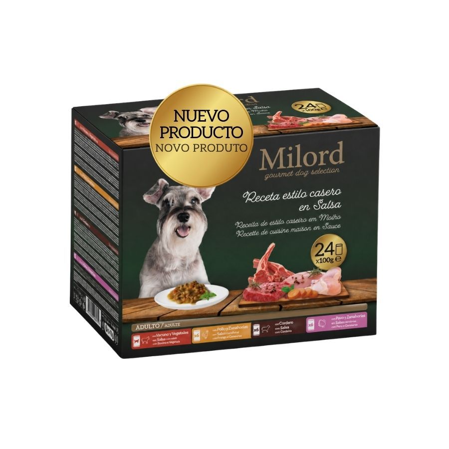 24 x 100 g Milord Adult Receita ao estilo caseiro em molho Saquetas para c&atilde;es - Multipack, , large Imagem n&uacute;mero 1