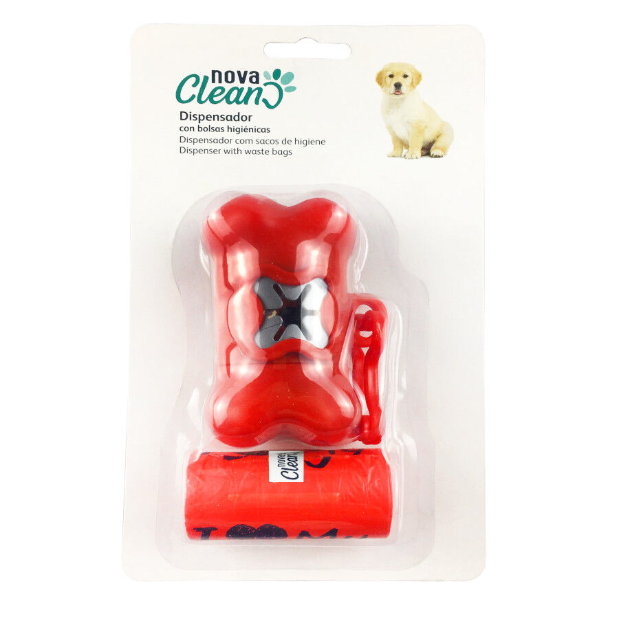 Nova Clean Pack Dispensador de Sacos Vermelho + 60 Sacos Higi&eacute;nicos para c&atilde;es, , large Imagem n&uacute;mero 2