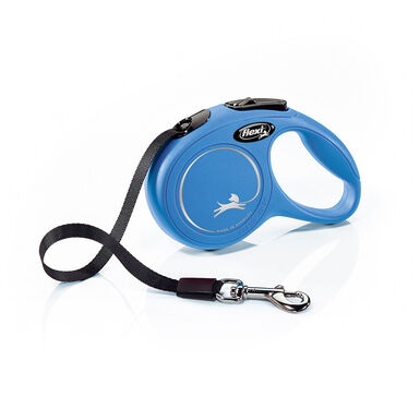 Flexi New Classic Trela Extensível de Fita Azul para Cães