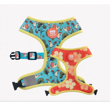 Dukier Peitoral reversível com estampado de pássaros para cães