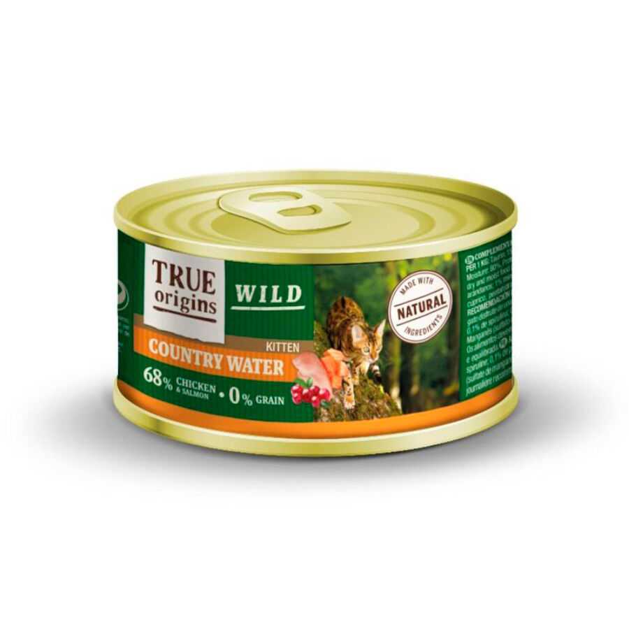100 g True Origins Wild Kitten Country Water Frango e Salm&atilde;o lata, , large Imagem n&uacute;mero 1