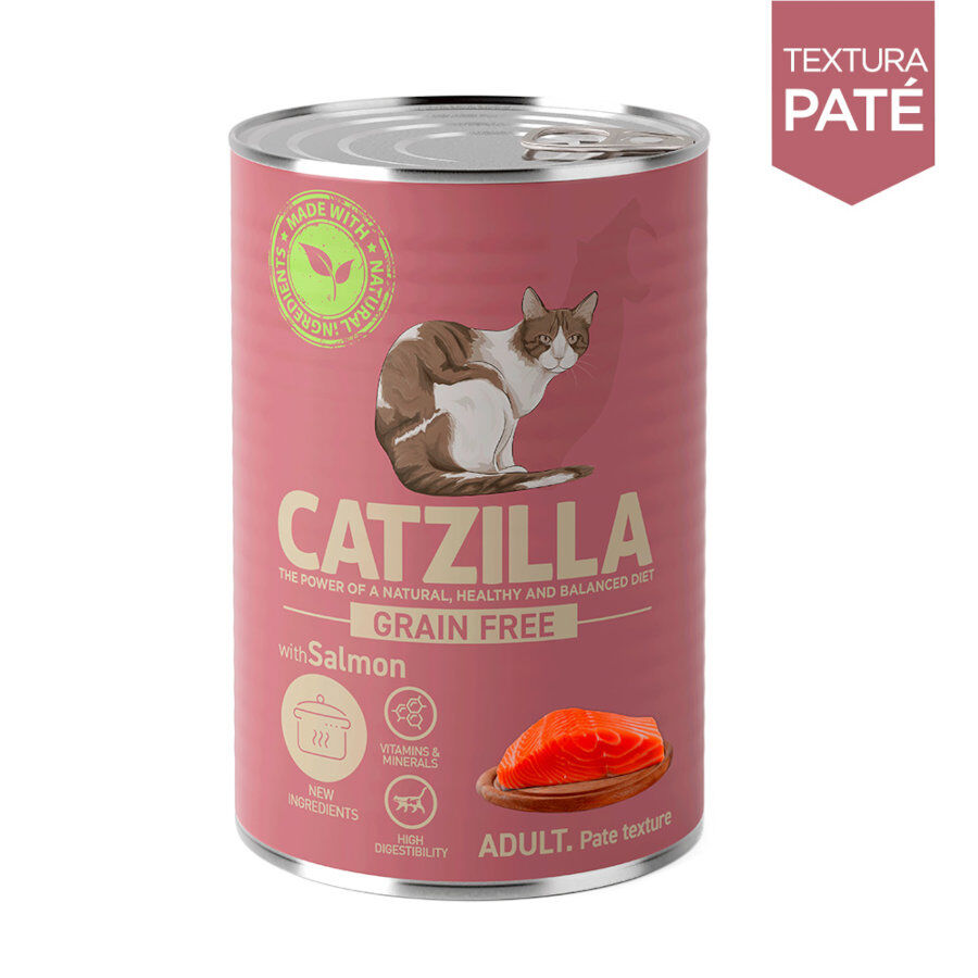 400 g Catzilla Adult Grain Free Salm&atilde;o Pat&ecirc; lata para gatos, , large Imagem n&uacute;mero 2