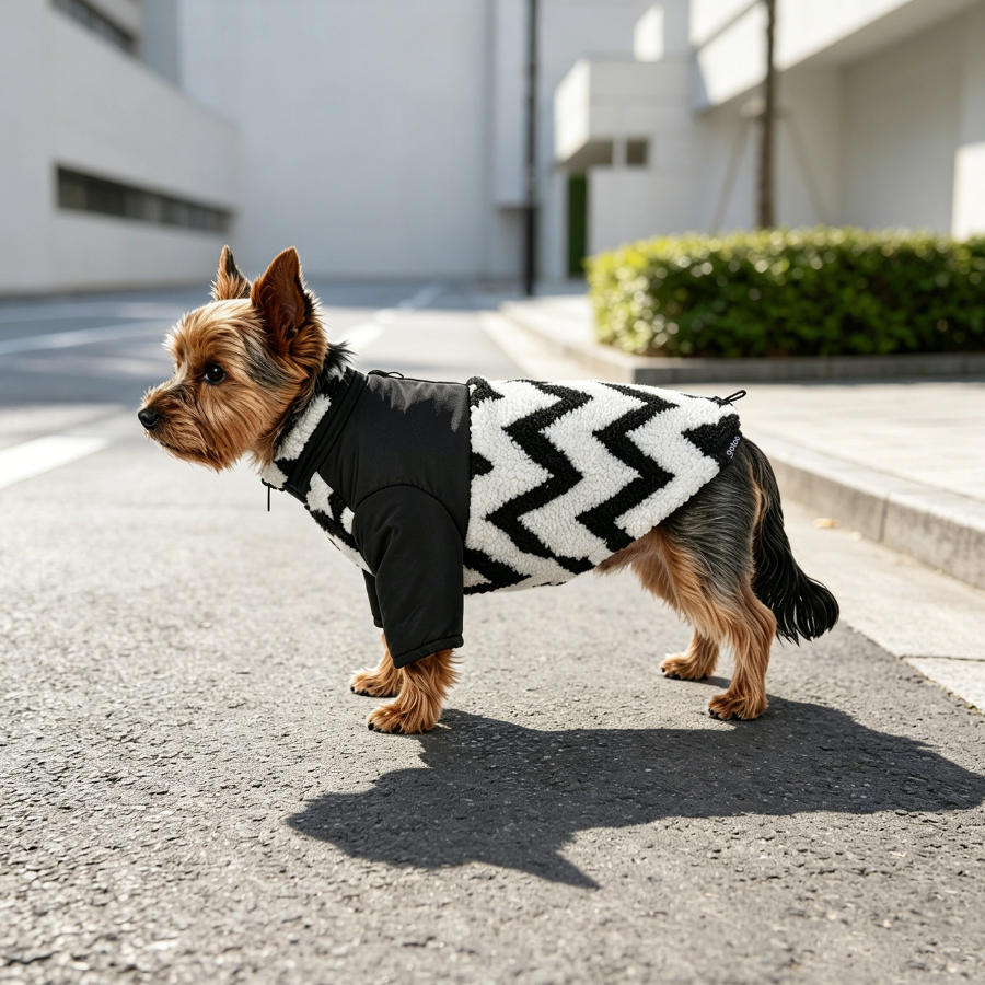 Gotoo Casaco com Padr&atilde;o Zigzag para c&atilde;es, , large Imagem n&uacute;mero 1