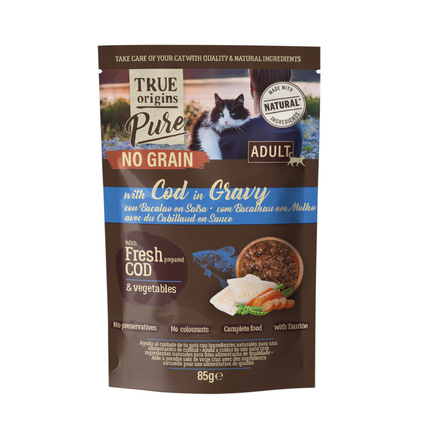85 g True Origins Pure No Grain Saqueta com bacalhau para gatos, , large Imagem n&uacute;mero 1