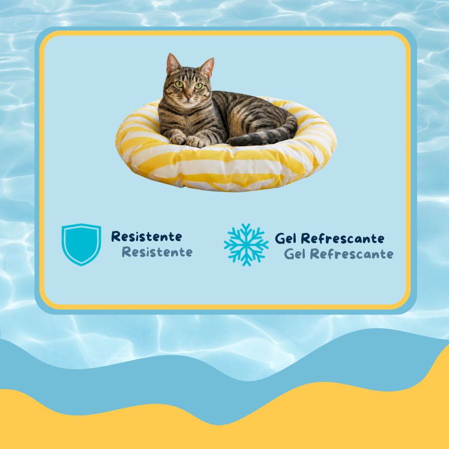 Summer Vibes Round Cool Mat Club Cama Refrescante para gatos, , large Imagem n&uacute;mero 5