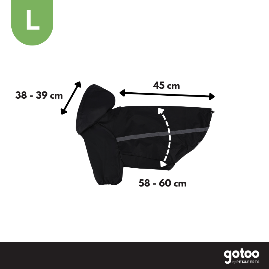 Gotoo Casaco Imperme&aacute;vel Refletor Preto para c&atilde;es, , large Imagem n&uacute;mero 4