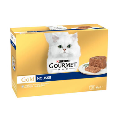 Purina Gourmet Gold Mousse de Peixes do Océano lata para gatos - Pack