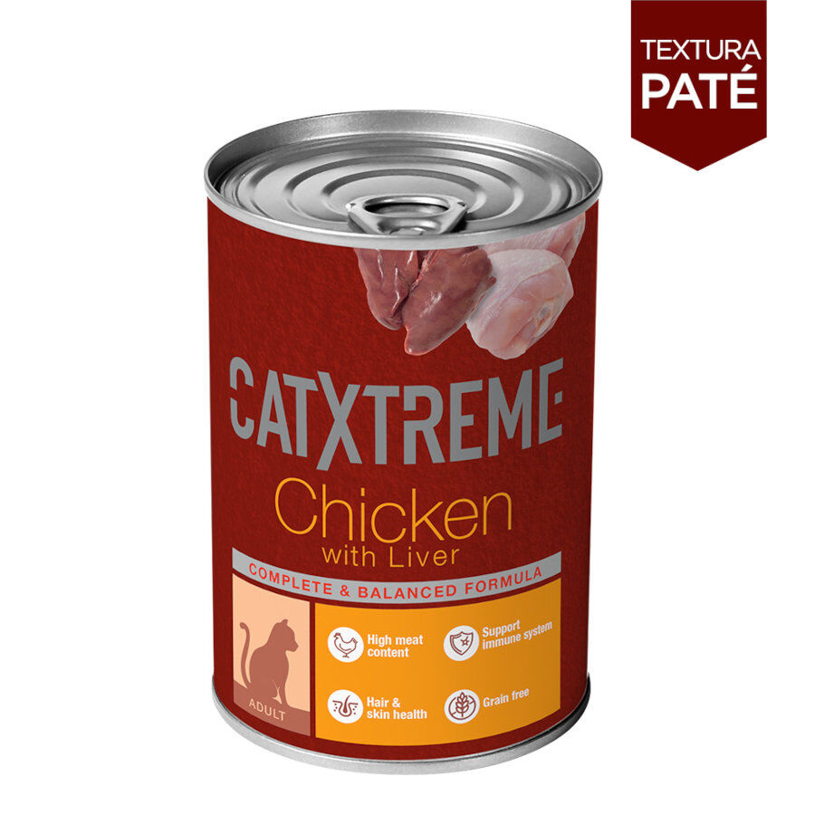 395 g Catxtreme frango com f&iacute;gado em pat&eacute; de lata para gatos, , large Imagem n&uacute;mero 2