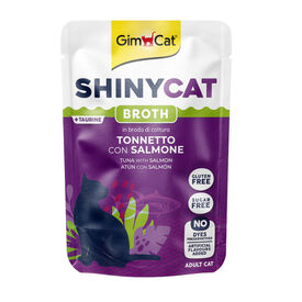 GimCat Comida h&uacute;mida de atum e salm&atilde;o em caldo em saquestas para gatos